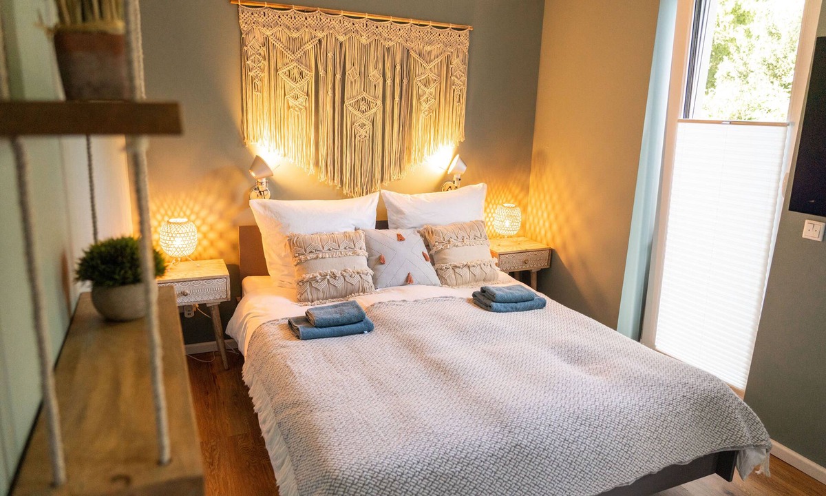 Korbecke Apartment | Familiensuite Boho am See Netflix Grill Parken