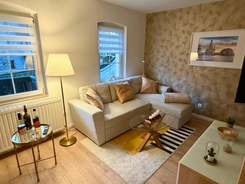 Krippen Apartment | Ferienwohnung Kathy - Moderne, stilvolle Ferienwohnung mit Balkon, Sauna und kostenlosem Parkplatz im schönen Elbsandsteingebirge