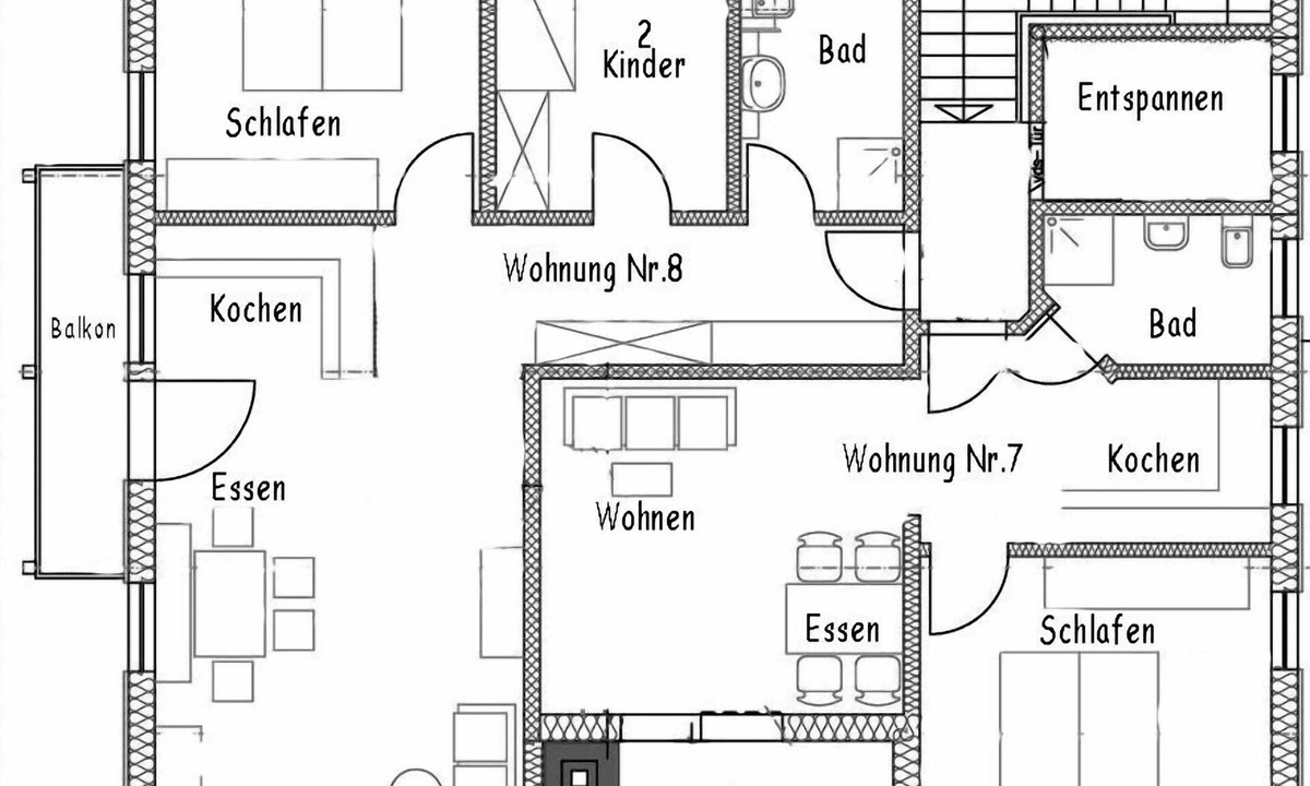 Bad Endorf Apartment | Ferienwohnung Nr. 8, 70 qm Dachgeschoss, 2 Separate Schlafzimmer