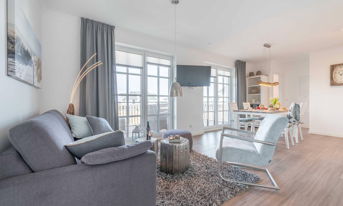 Boergerende-Rethwisch Apartment | Modern apartment with sea view and balcony in Haus Seegras, Börgerende