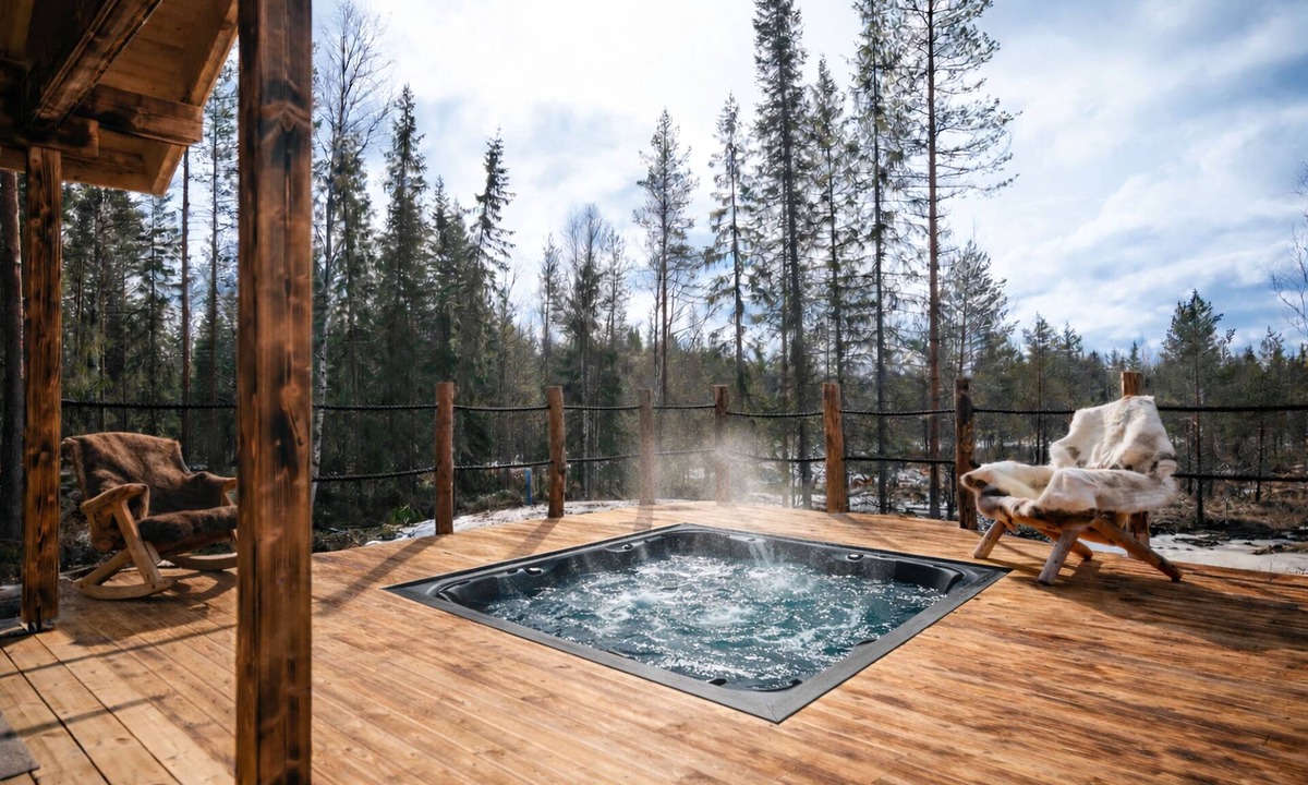 Rovaniemi Ski Chalet | Secluded Finnish Forest Cabin. Sauna Terrace Jacuzzi Retreat!
