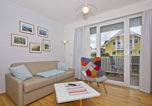 Balcony, free use of the AHOI adventure pool and sauna - Villa Karola FeWo 04
