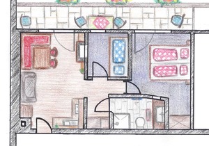 Ferienwohnung Panoramablick, 1-4 Personen, 45 qm, Dusche/WC, West-Ost-Balkon, SAT TV , W-LAN, 2 Schlafzimmer