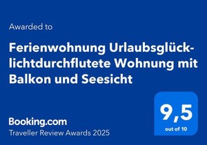Ferienwohnung Urlaubsglück- lichtdurchflutete Wohnung mit Balkon und Seesicht