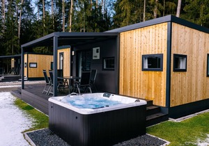 Smart mobile home on the lake with whirlpool (WA102)