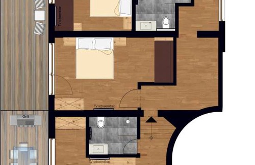 Vorderlanersbach Apartment | 68 m² Apartment ∙ 2 bedrooms ∙ 9 guests