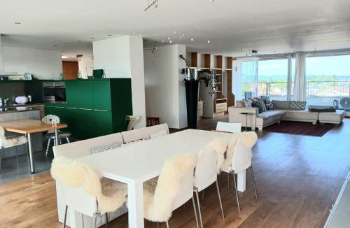 Freilassing Apartment | Allein 250qm im letzten Stock, Ausblick & Sauna, bei Salzburg