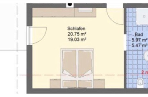 Blaibach Apartment | Apartment, double room with balcony & bathroom for 2 persons