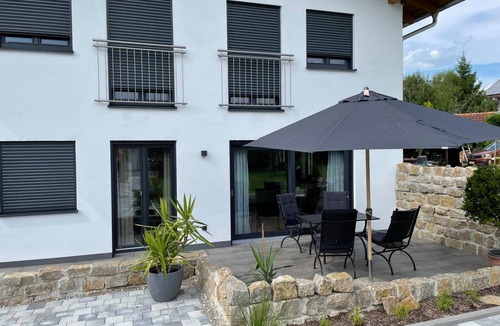 Traunreut Apartment | Apartment 'Fewo Matzing - Beim Gartner' with Private Terrace, Shared Garden and Wi-Fi