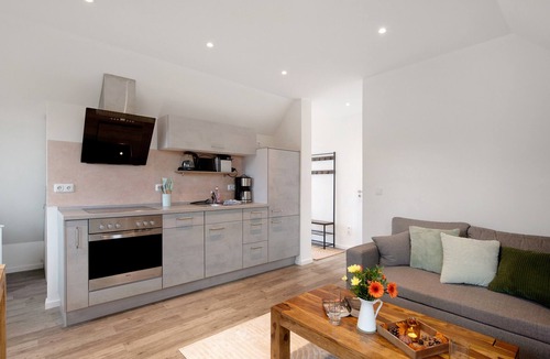 Kalkhorst Apartment | Apartment 'Haus Kirchenblick' with Private Terrace, Shared Garden and Wi-Fi