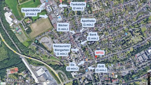 Menden Apartment | Apartment mit 2 Einzelbetten, Terrasse, Parkplatz, WLAN, voll ausgestattet - Monteurwohnung MF01