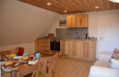 Bad Steben Apartment | Apartment with eat-in kitchen and balcony