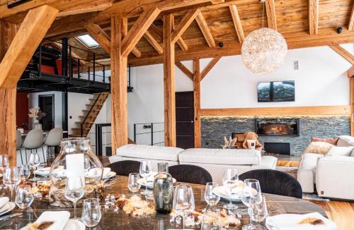 Les Praz-de-Chamonix Ski Chalet | Chalet Bonami 450 m2 salle cinema jacuzzi hammam