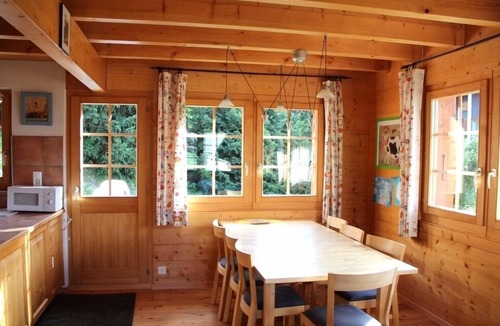 Saint-Luc Ski Chalet | Charming chalet for 8 people with a large terrace and a balcony with garden furniture.Interior : app