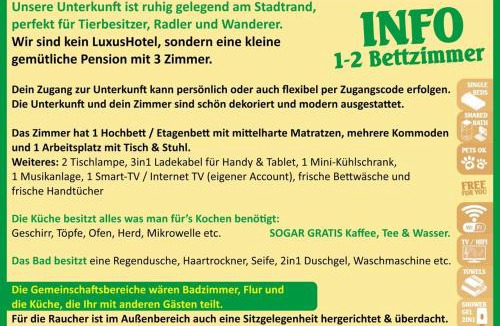 Creglingen House | Deine Pension, Double Room P1, 1-2 beds, 10qm, Check-in 4PM - 5AM