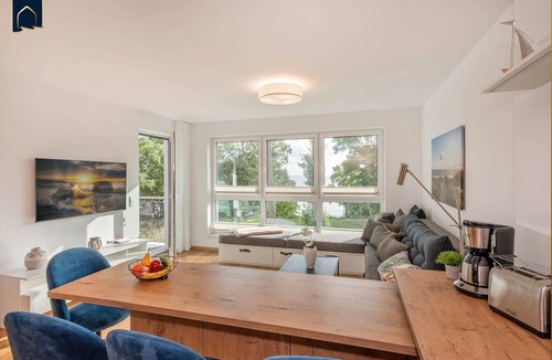 Zirchow Apartment | "exklusives 61m² Apartment mit Haff-blick Ruhige Lage Balkon & Wlan Stellp