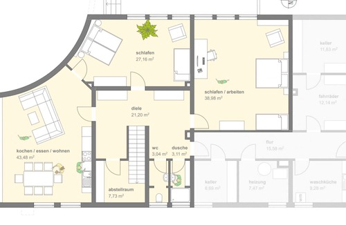 Kelheim Condo | formerly. Church + basement flat for up to 16 people, garden