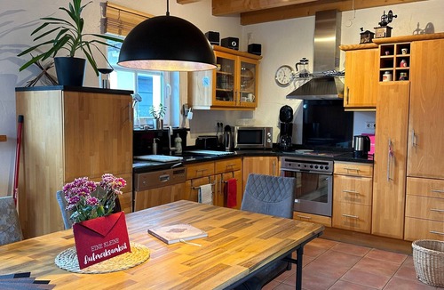 Kirchhundem House | Holiday Home 'Das Blaue Haus Am Rothaarsteig' with Private Terrace, Private Garden and Wi-Fi