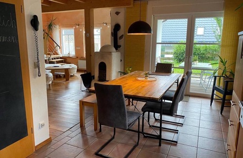 Kirchhundem House | Holiday Home 'Das Blaue Haus Am Rothaarsteig' with Private Terrace, Private Garden and Wi-Fi