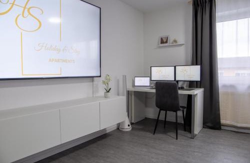Weingarten Apartment | Holiday&Stay, Apartment Relax, Küche, 85Zoll TV, WLAN