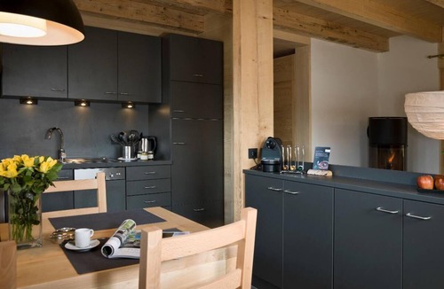 Regen Apartment | Luxury chalet with a balcony, hot tub, and sauna
