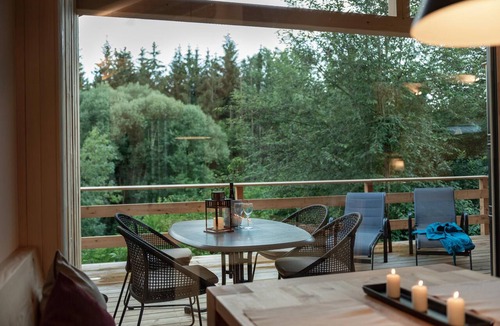Regen Apartment | Luxury chalet with a sauna, hot tub, and fireplace