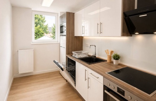 Hamm Apartment | Nice Flats Premium 4-Room, 6-Bed Apartment, 3 Bedrooms, Smart TV, Kitchen