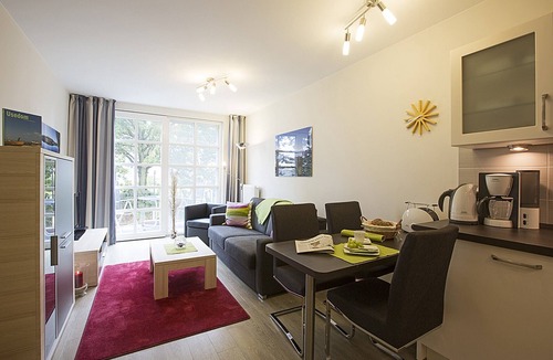 Balm Apartment | Residenz am Balmer See Whg. 19 with sauna, lake view and 50 m to the water