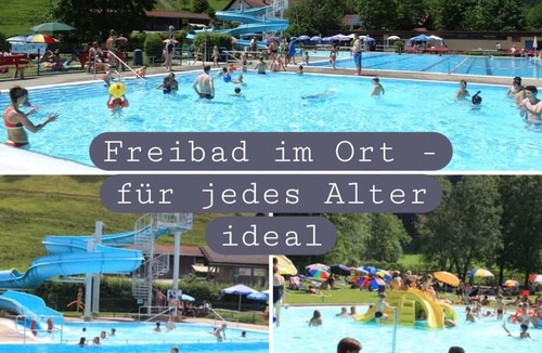Missen-Wilhams Apartment | Sonnen-Juwel - Hallenbad, Sauna-2 getrennte Schlafbereiche, inklusive Bettwäsche, Handtücher, tolle Kinderausstattung
