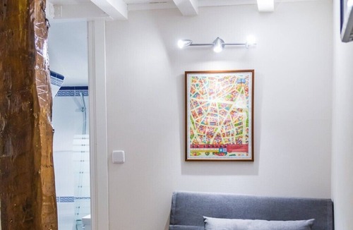 Barrio de La Latina Apartment | Studio with the bedroom in a high ceiling. Fully equipped with internet