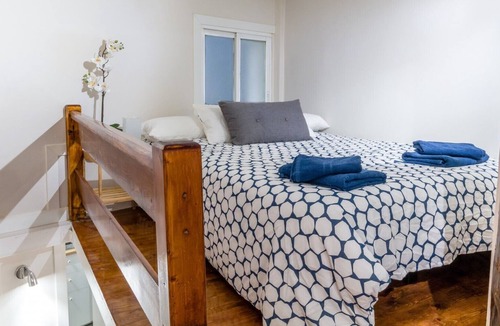 Barrio de La Latina Apartment | Studio with the bedroom in a high ceiling. Fully equipped with internet
