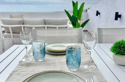 San Eugenio Apartment | Tenerife South 180 degree sea view terrace & sunset. Fully equipped