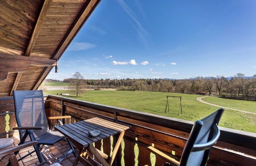Seeon-Seebruck House | Vacation Home "Fuchsbau Seminarhaus Am Chiemsee" with Mountain View, Shared Terrace & Wi-Fi