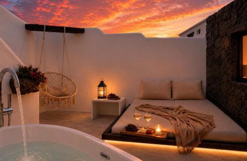 Conil Villa | Villa Chloe Lanzarote - Romantic Sunset Retreat with Outdoor Bathtub