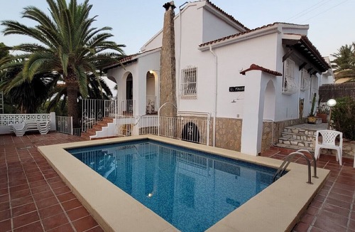 La Sabatera Villa | Villa with heated pool, beaches and town 10 mins walk, small sea view