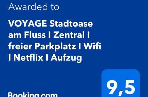 Kempten Apartment | VOYAGE Stadtoase am Fluss I Zentral I freier Parkplatz I Wifi I Netflix I Aufzug