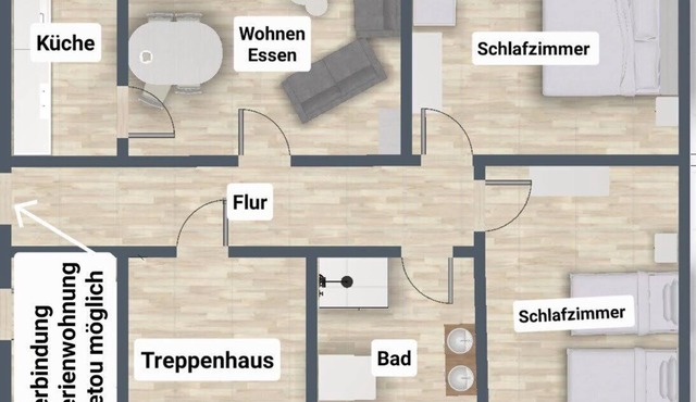 B:Old Shatterhand, 70 sqm, 2 bedrooms, max. 4 persons