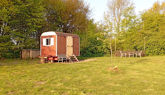 Cozy construction trailer at the Heuerhaus Balkum