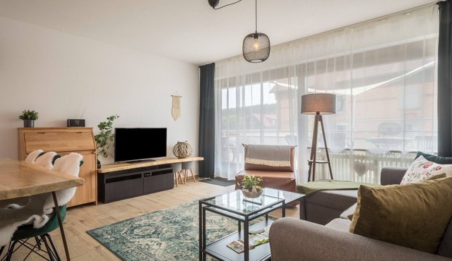 Cozy Vacation Apartment 117 with Garden View, Wi-Fi and Balcony
