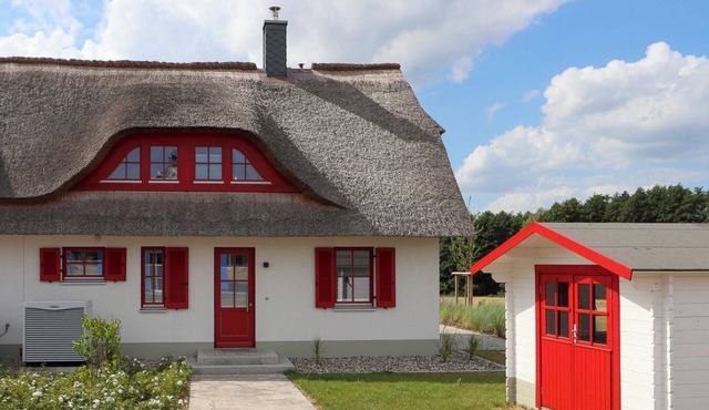 Dieses Wunderschöne Reetdachhaus "wiesenkieker" mit Blick in die Unverbaute Natur Lädt zum Verweilen ein