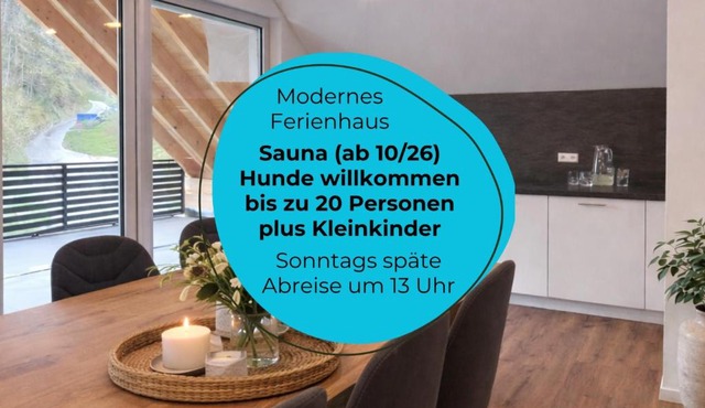 Ferienhaus Bergzeit Alpirsbach | Sauna (ab 10/26) | Hunde willkommen | 20 Personen