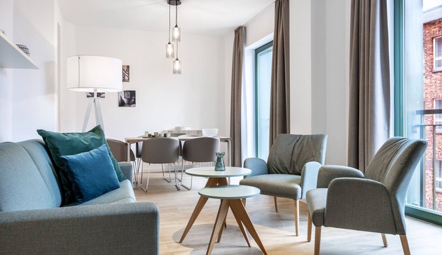 High-quality 3-room apartment for 5 people located in the old harbor of Wismar