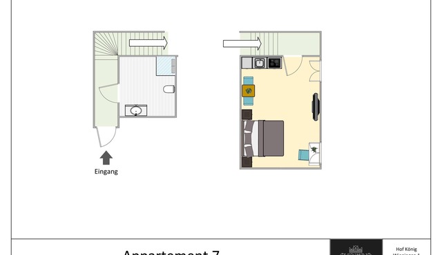 Hof König, apartment 7, 29 m2, 1-2 persons
