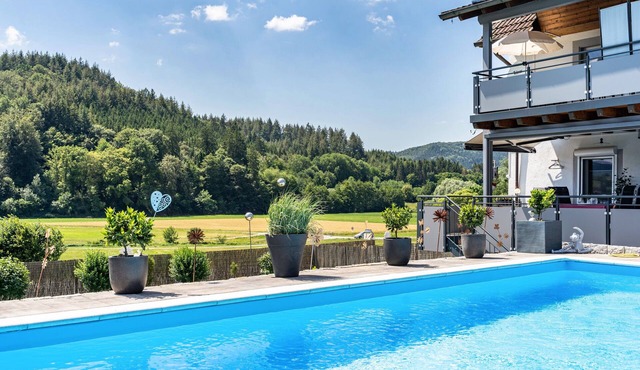 Holiday Apartment "Geisbergblick" with Mountain View, Shared Pool & Wi-Fi