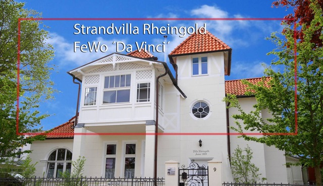 Large, exclusive apartment with sea views on the upper floor of the beach villa Rheingold