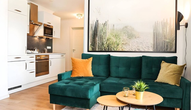 Modern ground floor apartment with balcony and parking near the Baltic Sea beach