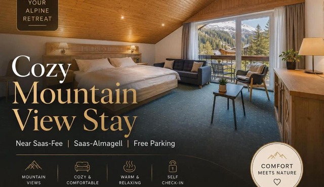 Mountain View Suite near Saas-Fee Self Check-in
