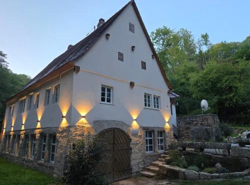 Privates Ferienhaus mit Sauna und Garten I Alleinlage im Taubertal bei Rothenburg I Tauberblick Obere Walkmühle