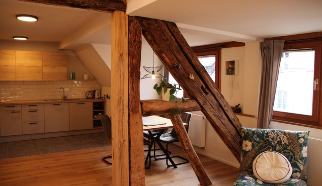 Renovated maisonette vacation apartment in the historic old town center of Sulzburg