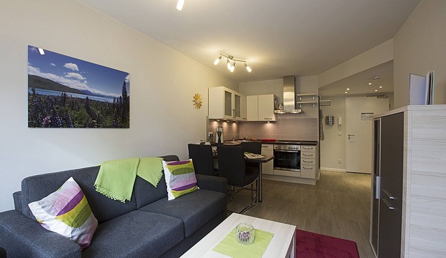 Residenz am Balmer See Whg. 19 with sauna, lake view and 50 m to the water
